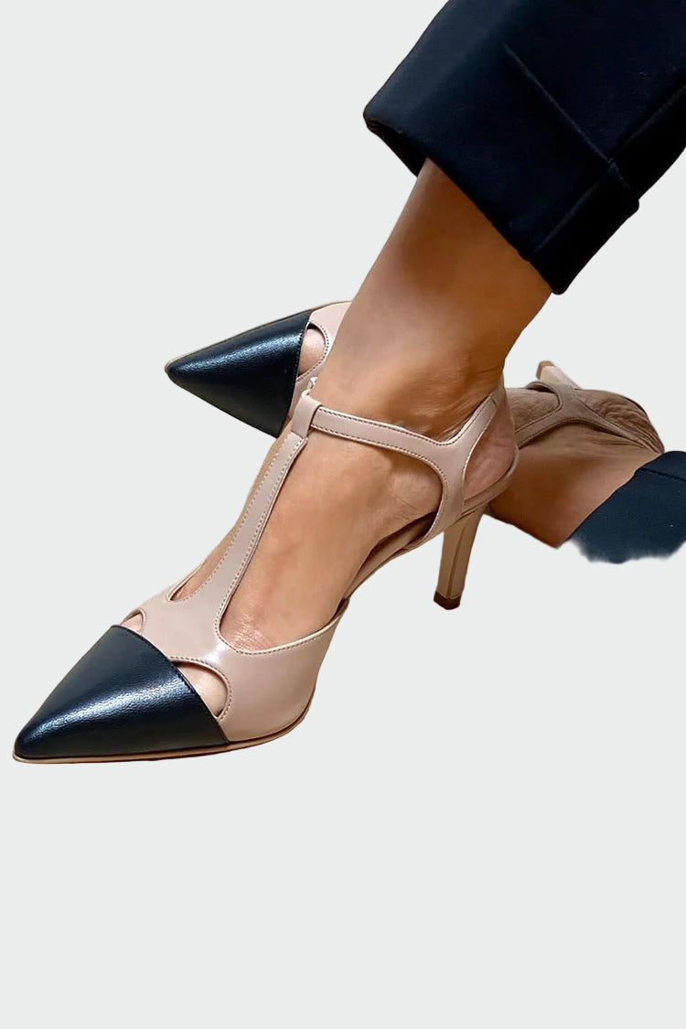 Dvigubos spalvos aukštakulniai su dirželiu