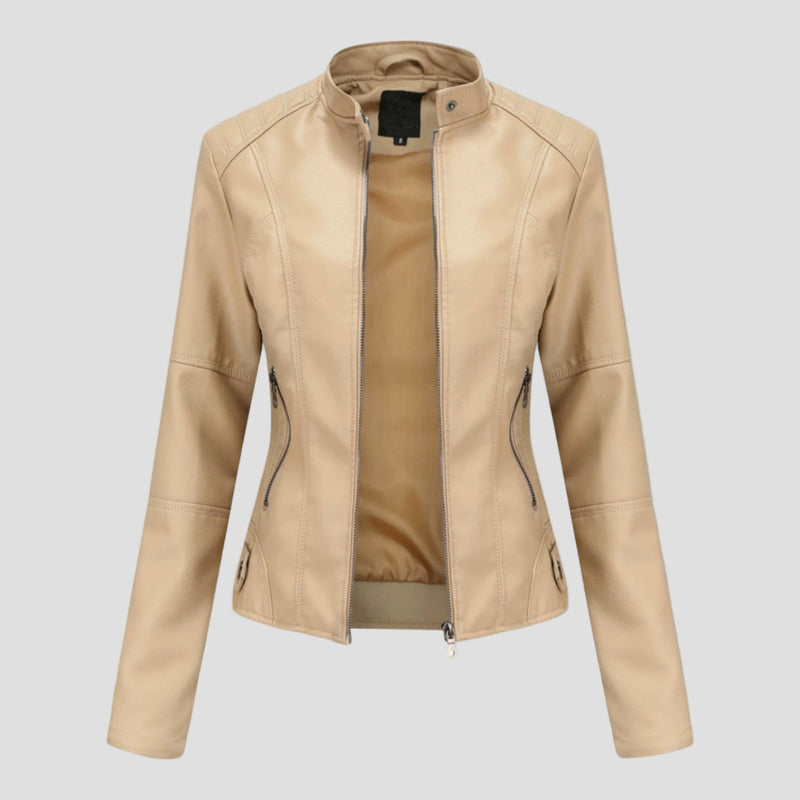 Skaistė- Elegantiškas odinis paltas