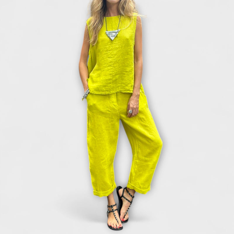 Jennifer - Atsipalaidavęs medvilnės-lino komplektas